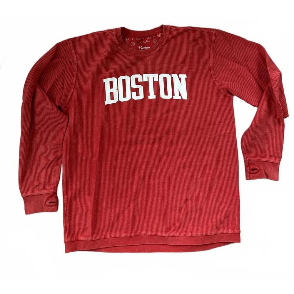 Boston Graphic Long Sleeve Sweatshirt - Cozy Red Design
